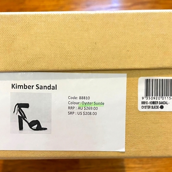 Lace Up Gladiator Block Heels Boho Bougie Suede Oyster Grey Designer 9.5 NIB - Picture 4 of 12